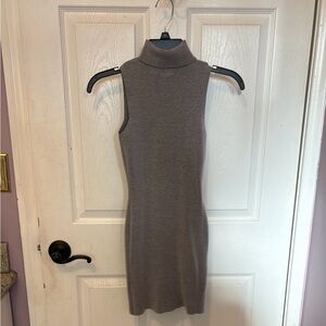 Sleeveless Turtleneck Gray Sweater Dress Size Small
